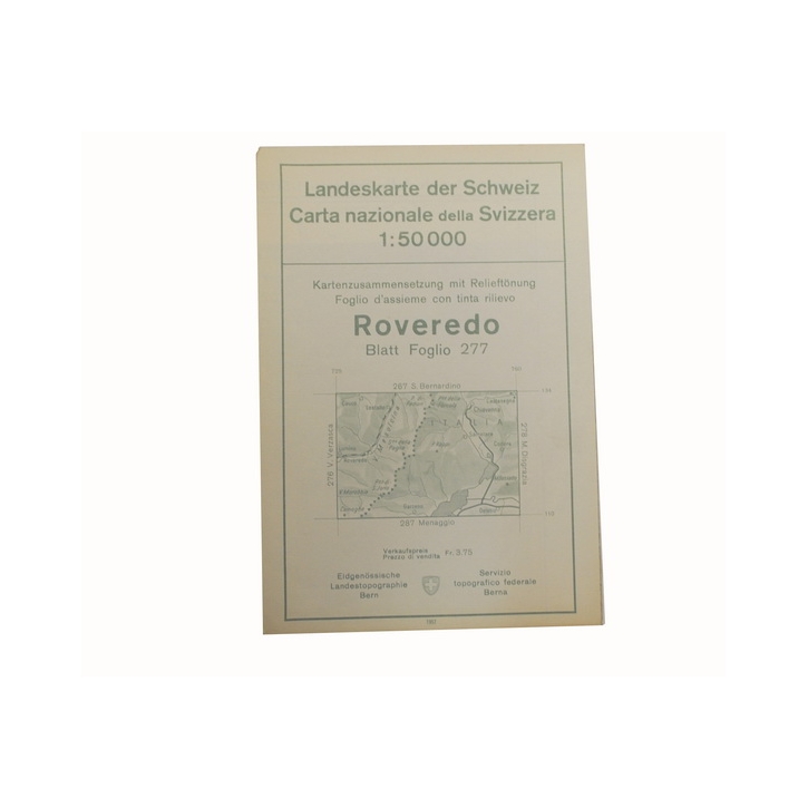 Schweizer Armee - Landeskarte 1:50 000 - Roveredo